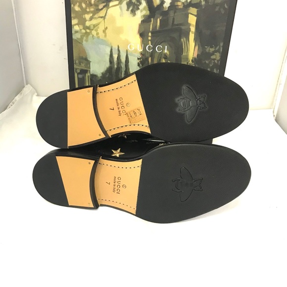 Gucci Leather Boots w/ Embroidered Stars Bees New - Picture 6 of 6